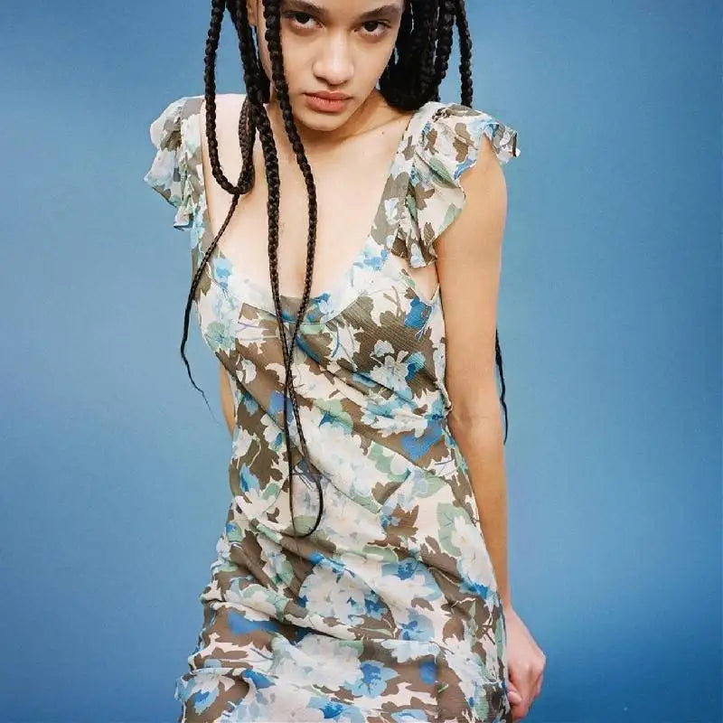 Luxury Real Silk Dress – French Retro Vacation Look