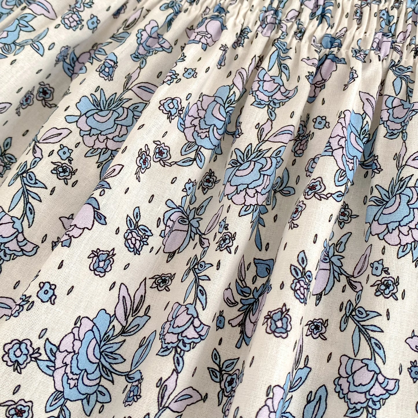 Toddler Baby Girls Floral Princess Dress Little Girl Cotton Short Sleeve Blue Flowers Party Dress Summer Casual Dresses Kids Clothes