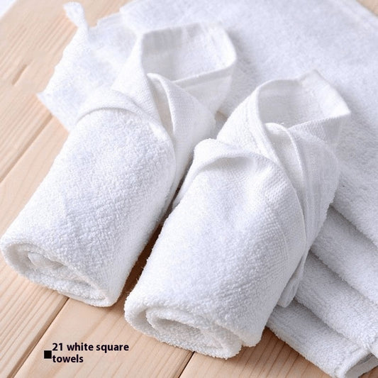 Pure Cotton White Small Square Towel Cotton