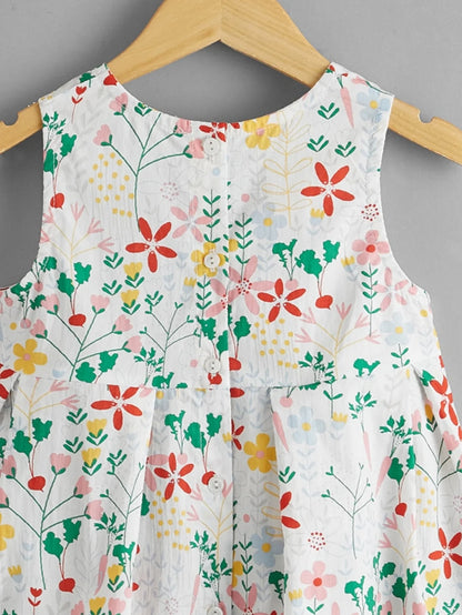 Baby Girl Summer Dress – Sleeveless Floral Cotton Dress for Toddlers & Kids | Lightweight & Breathable Fabric