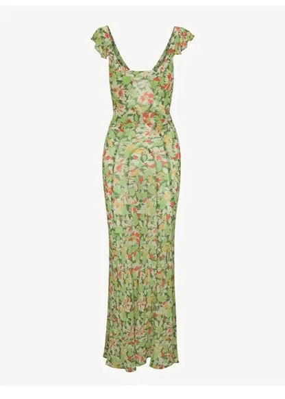 Luxury Real Silk Dress – French Retro Vacation Look