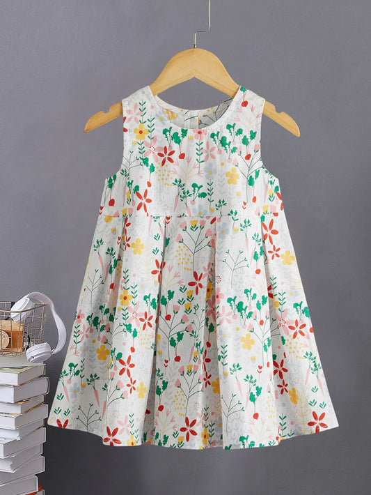 Baby Girl Summer Dress – Sleeveless Floral Cotton Dress for Toddlers & Kids | Lightweight & Breathable Fabric