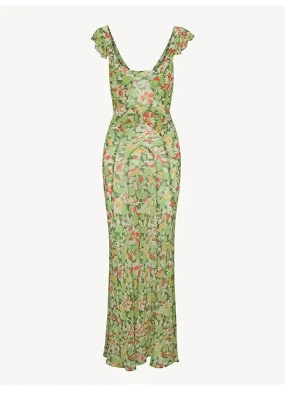 Luxury Real Silk Dress – French Retro Vacation Look