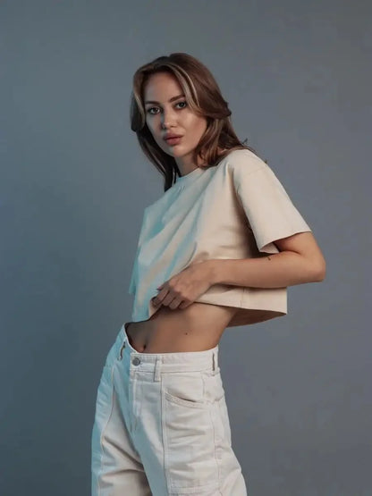 100% Cotton Short T Shirt Women 2024 New Y2k Summer Basic Vintage Tees Casual Loose Chic O Neck Female Crop Tops
