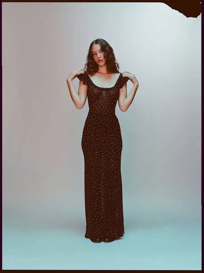 Luxury Real Silk Dress – French Retro Vacation Look