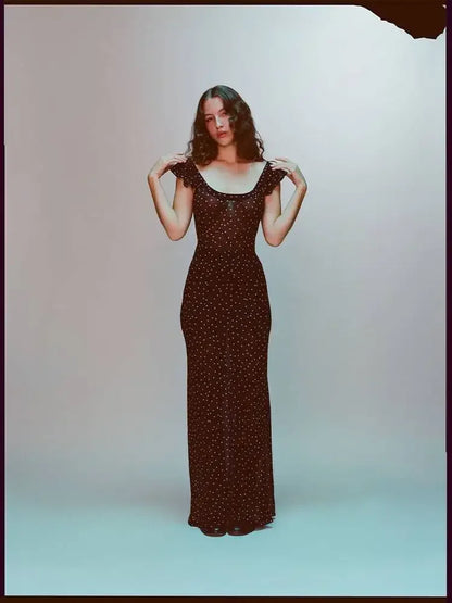Luxury Real Silk Dress – French Retro Vacation Look
