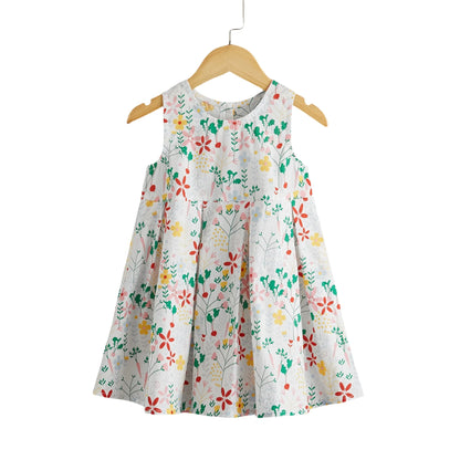 Baby Girl Summer Dress – Sleeveless Floral Cotton Dress for Toddlers & Kids | Lightweight & Breathable Fabric