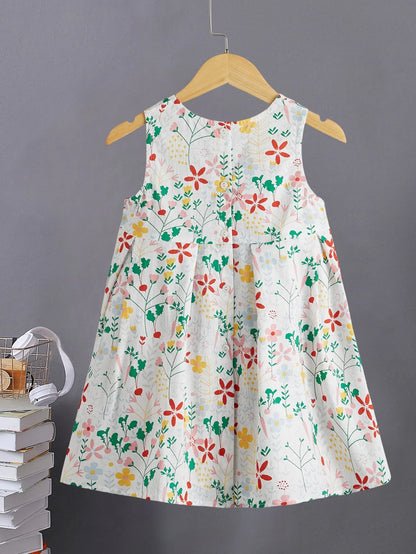 Baby Girl Summer Dress – Sleeveless Floral Cotton Dress for Toddlers & Kids | Lightweight & Breathable Fabric