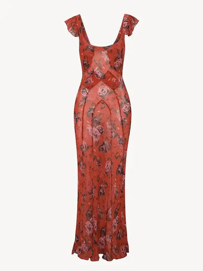 Luxury Real Silk Dress – French Retro Vacation Look