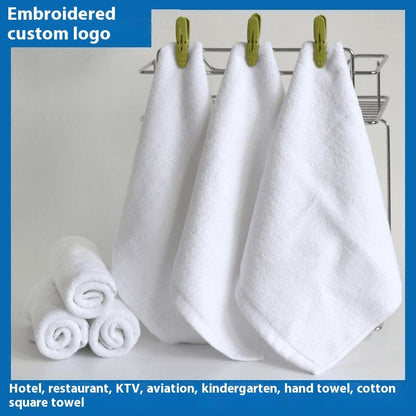 Pure Cotton White Small Square Towel Cotton